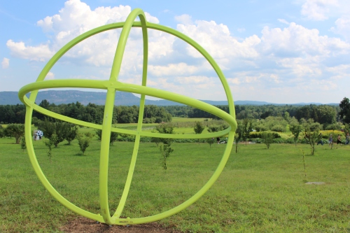 "Truth #1," by Peter Dellert, one of nearly 30 sculptures nestled among fields and apple trees at "Art in the Orchard," at Park Hill Orchard, Easthampton, Massachusetts. (Russell Steven Powell photo)